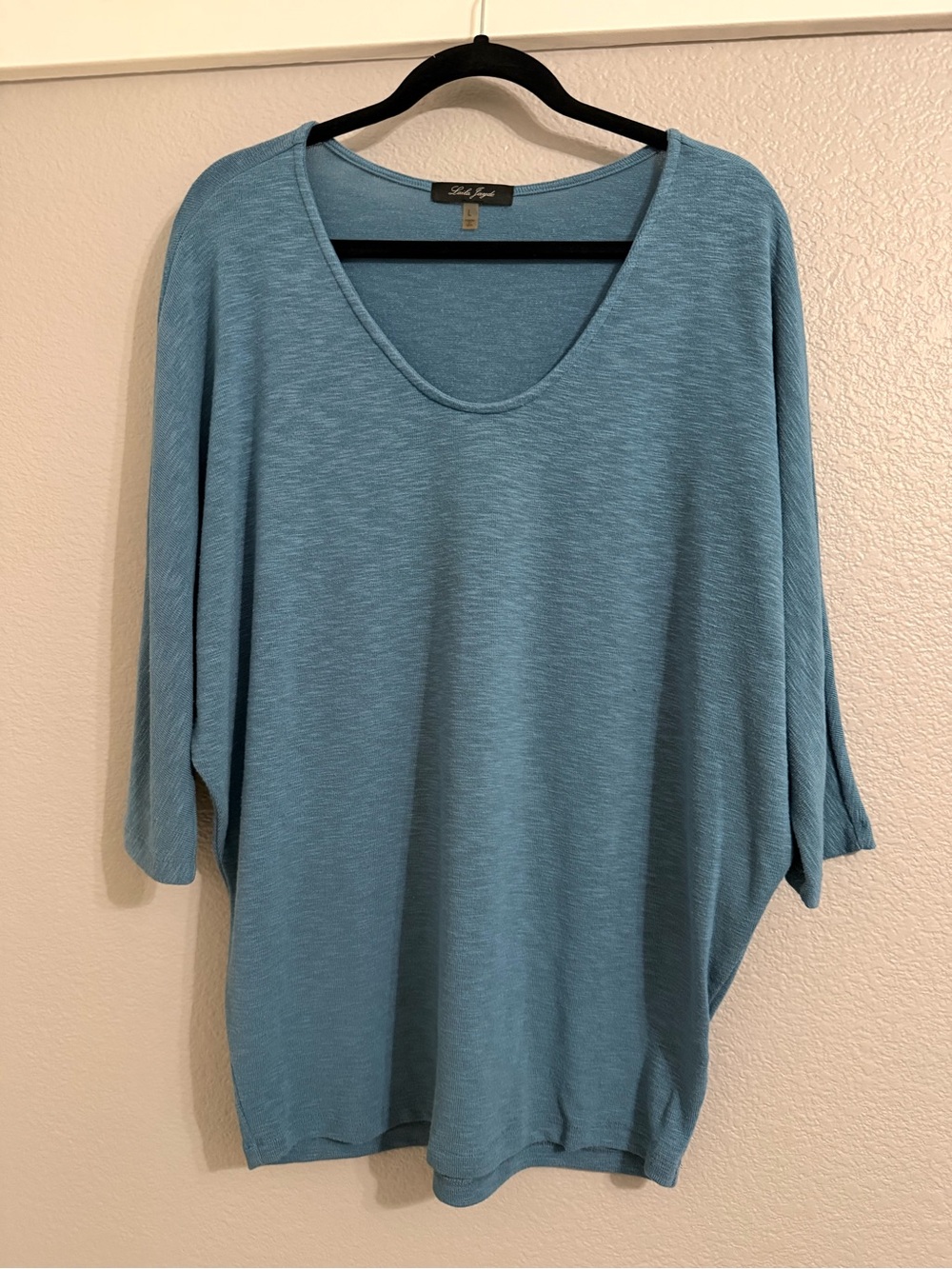 Laila Jayde Dusty Blue Scoop Neck Tunic Top